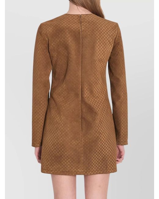 Gucci Brown Gg Suede Mini Dress