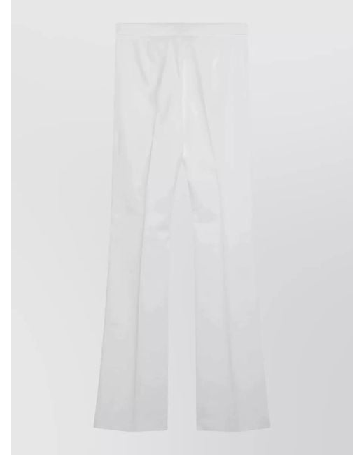 Max Mara White Flared Pants Belt Loops Side And Back Pockets