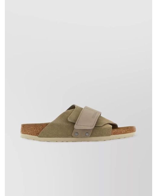 Birkenstock Brown Suede Leather Kyoto Slides