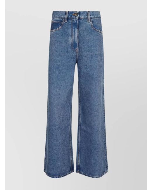 Etro Blue Denim High-Rise Wide-Leg Jeans