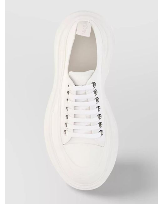 McQueen White Canvas Low-Top Sneakers