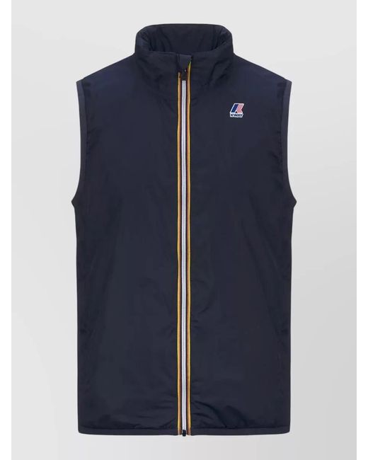 K-Way Blue High Collar Packable Sleeveless Jacket Rouland