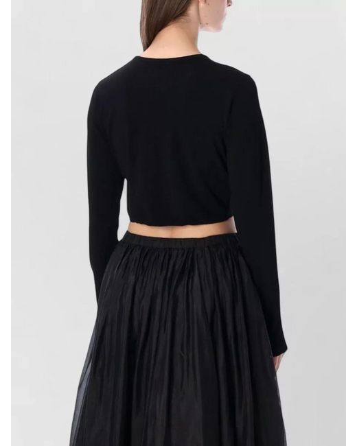 THE GARMENT Black Madison Knit Cropped Twist Front Top