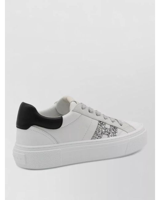 Hogan Multicolor Leather Glitter-Embellished Low-Top Sneakers