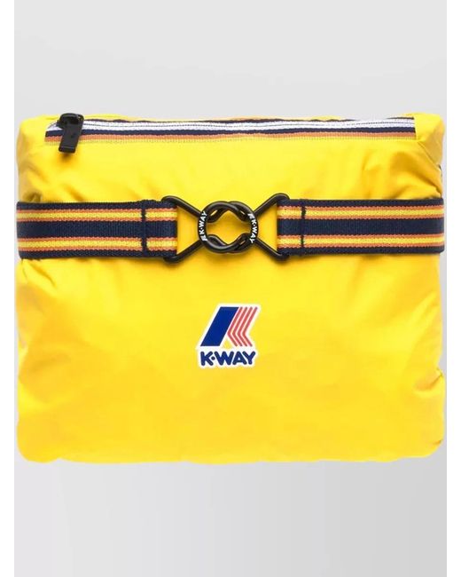 K-Way Yellow Claude Hood Jacket Elastic Cuffs Packable
