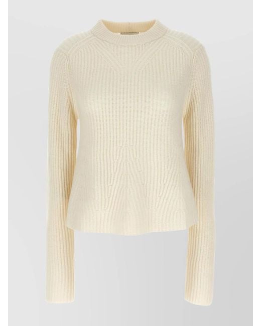 Loulou de Saison Natural 'Cosmo' Crew Neck Ribbed Knit Sweater