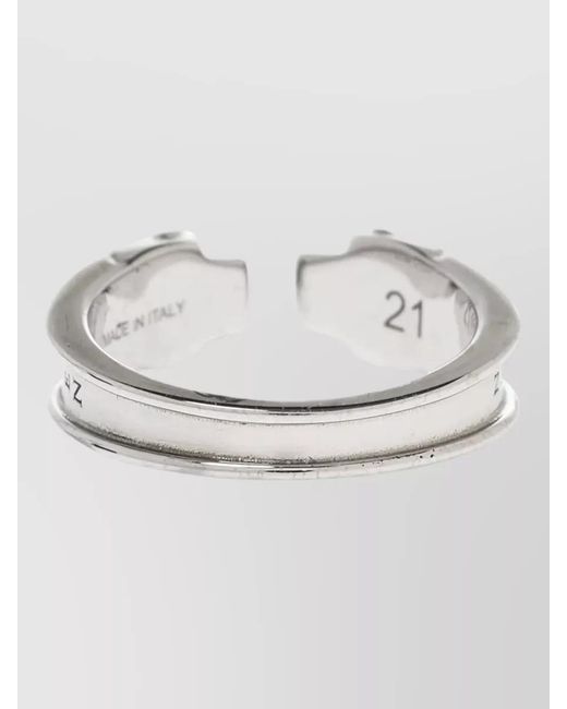 McQueen Metallic Twin Skull Band Ring Engraved Design for men