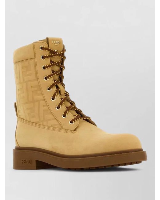 Fendi Natural Calf Leather Ankle Boots