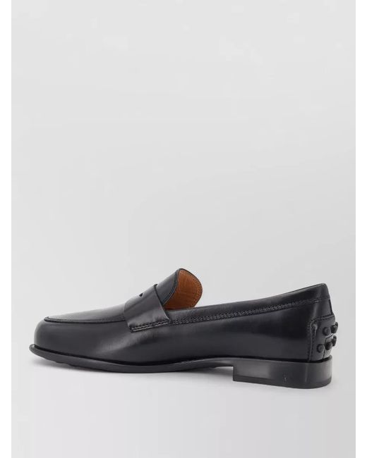 Tod's Gray Leather Loafers