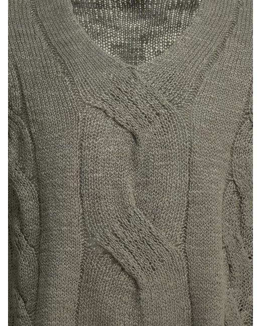 Our Legacy Green V Neck Sweater Cable Knit Design for men