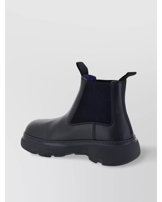 Burberry Blue Leather Ankle Boots for men