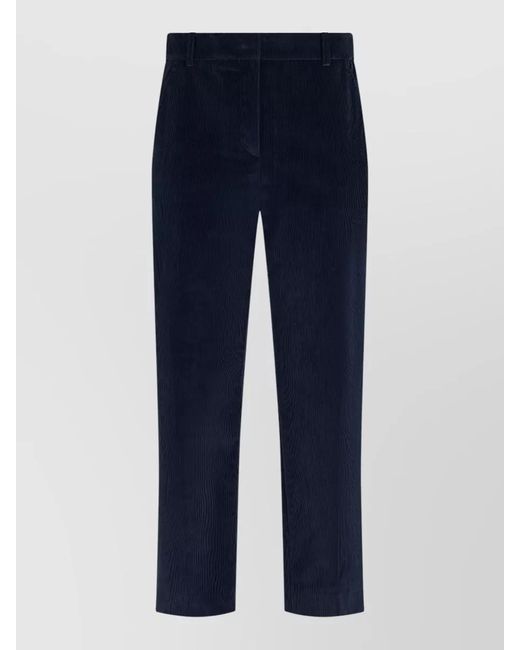 Weekend by Maxmara Blue Velvet High-Rise Straight-Leg Trousers