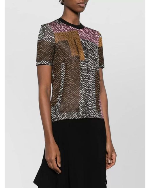 Fendi Brown Short-Sleeve Jumper