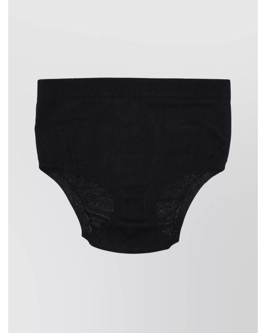 P.A.R.O.S.H. Black Stretch Waistband Ribbed Trim Shorts