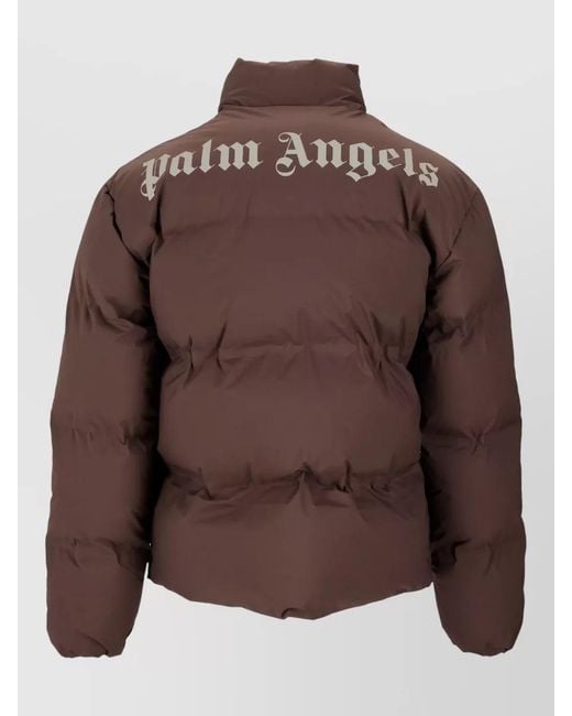 Palm Angels Brown Down Puffer Jacket for men