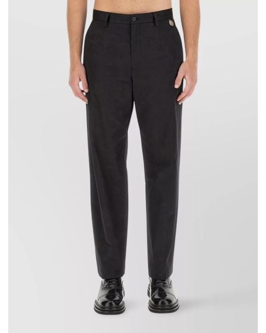Dolce & Gabbana Black Regular-Fit Gabardine Trousers for men