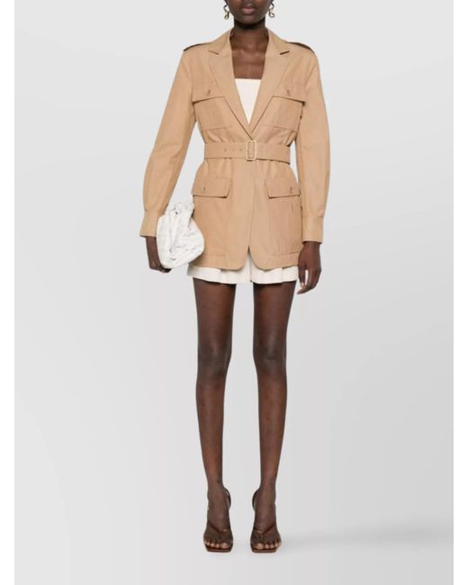 Max Mara Natural Cotton Single-Breasted Belted Trench Coat