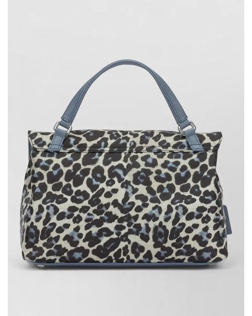 Zanellato Gray Leopard Print Top Handle Shoulder Bag