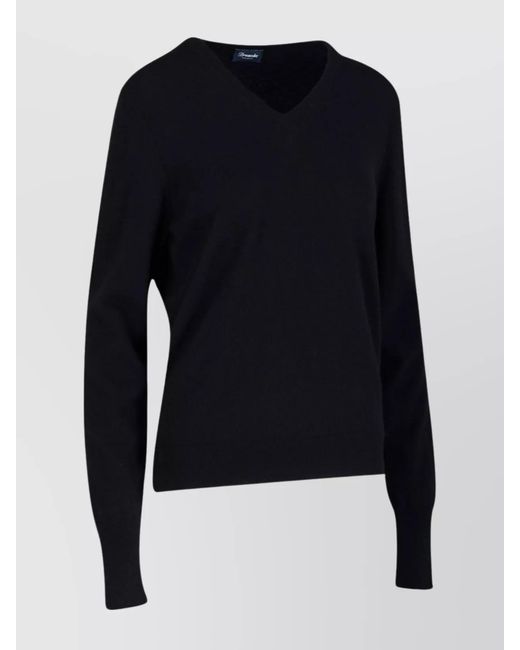 Drumohr Blue Cashmere Crewneck Jumper for men