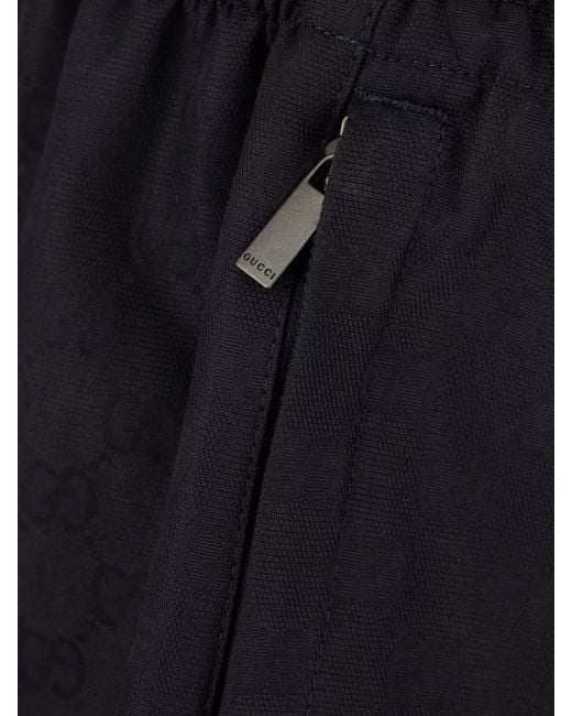 Gucci Blue Cotton Bermuda Shorts Side Zip Pocket for men