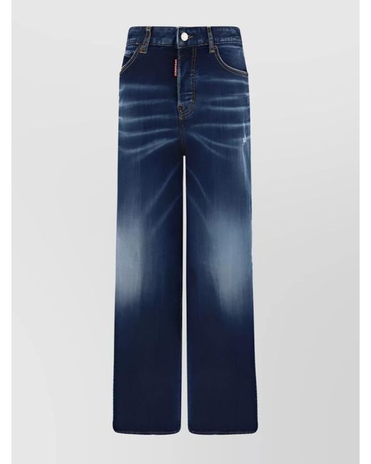 DSquared² Blue Denim Wide-Leg Jeans