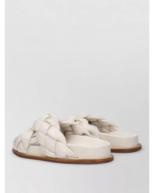 Fabiana Filippi Natural Leather Braided Slides