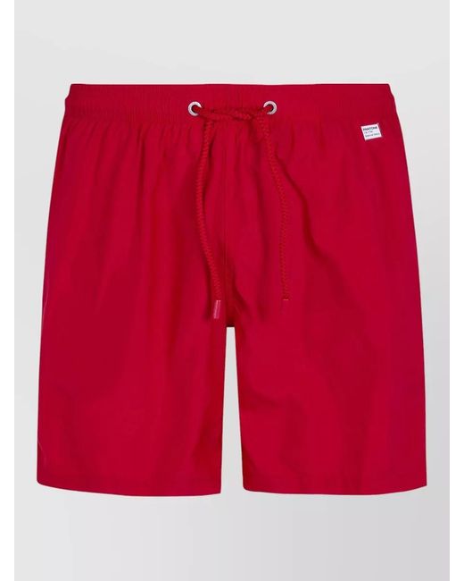 Mc2 Saint Barth Red Lighting Pantone Swim Shorts Back Pocket for men
