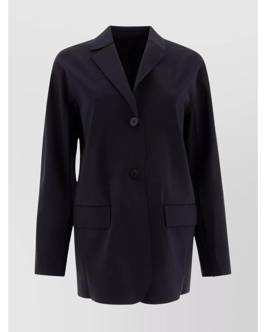 Max Mara Blue Single-Breasted Jersey Blazer