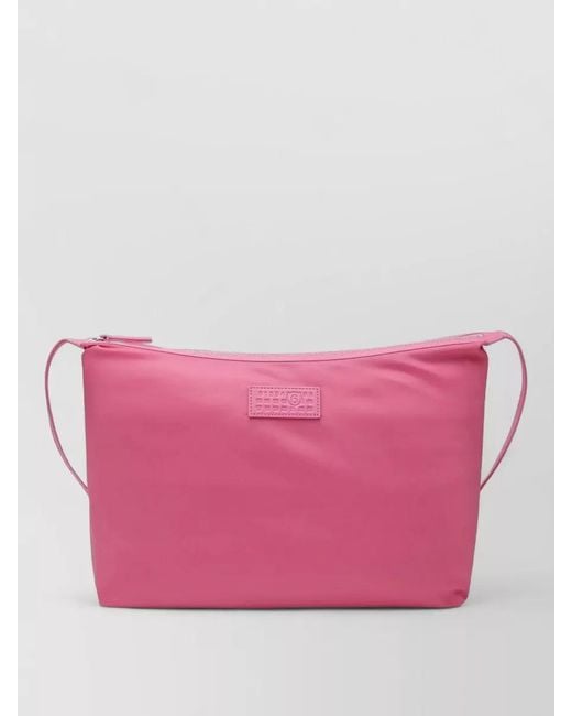 MM6 by Maison Margiela Pink Clutch Bag Adjustable Strap Shoulder Design