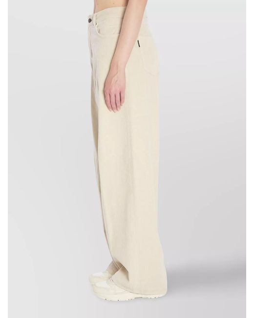 Haikure Natural Ribbed Relaxed-Fit Wide-Leg Trousers