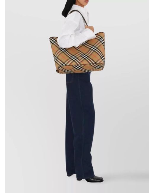 Burberry Natural Check Medium Canvas Tote Bag