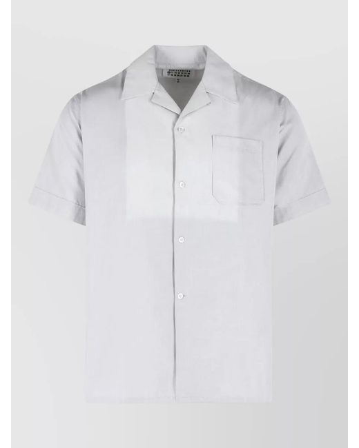 Maison Margiela White Cotton Bowling Collar Shirt for men