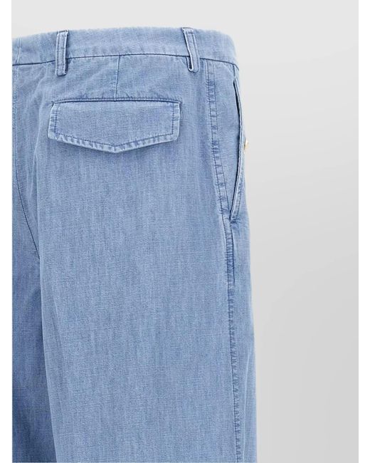 Valentino Garavani Blue Cotton Wide-Leg Jeans for men