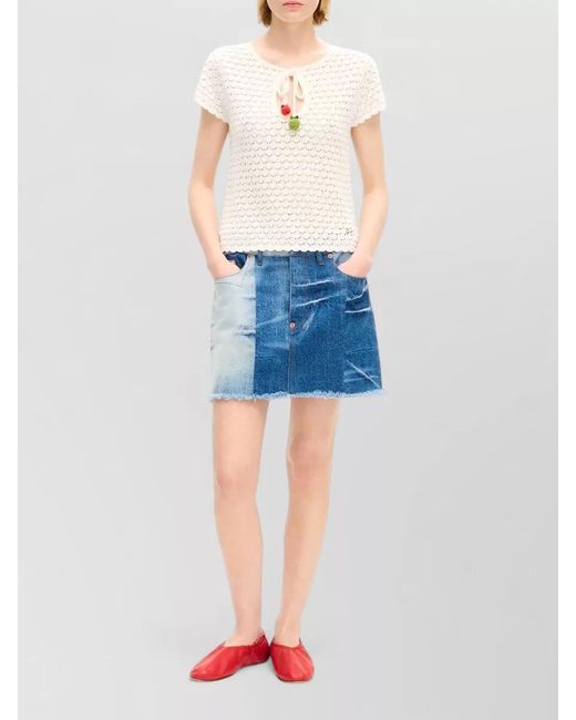 KENZO Natural Crochet Knitted Top