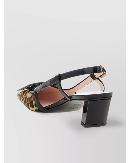 Roger Vivier Metallic Leather Leopard-Print Slingback Pumps