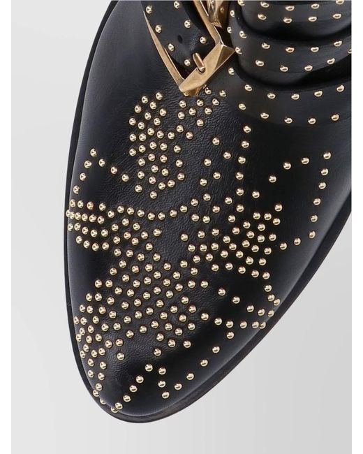 Chloé Black Susan Studded Leather Ankle Boots