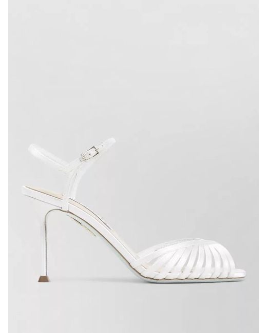 Aquazzura White Satin High-Heel Sandals