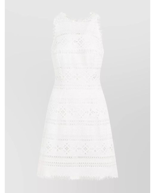 Ermanno Scervino White Polyester Sleeveless Mini Dress