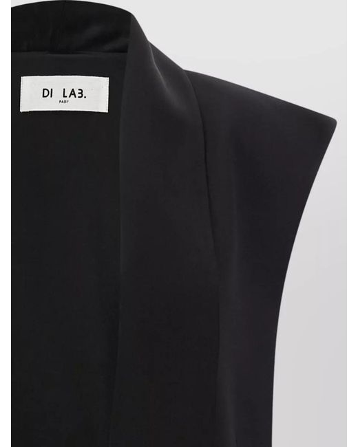 DI.LA3 PARI' Black Tuxedo Style Vest Jacket Notch Lapel