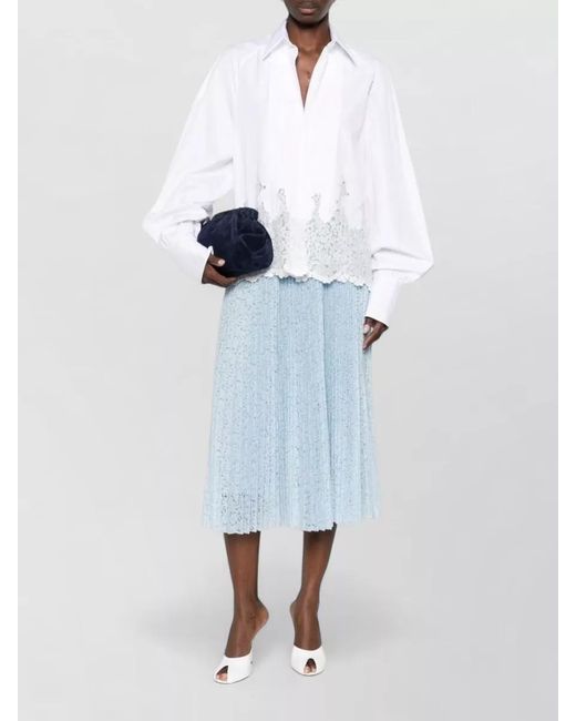 Ermanno Scervino Blue Pleated Maxi Skirt