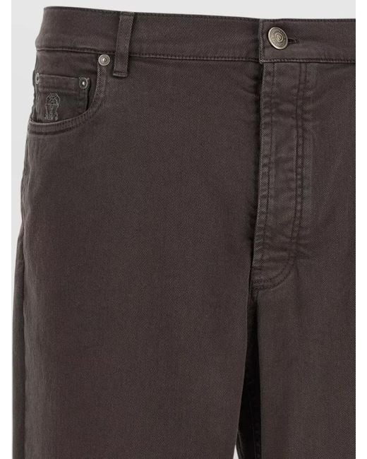 Brunello Cucinelli Gray Tailored Straight Leg Denim Jeans for men