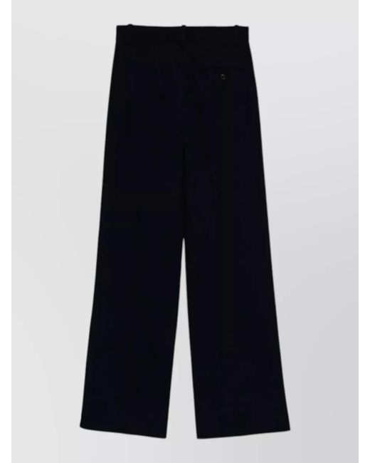 Circolo 1901 Blue High Waist Cotton Trousers Wide Leg Pleats