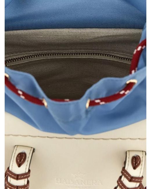 CUBA LAB Blue Habanera Trek Straw Bucket Bag Shoulder