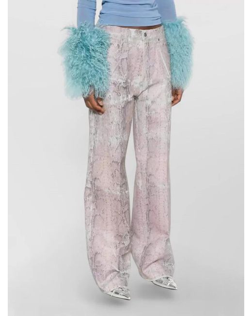 Haikure Multicolor Snakeskin-Print Wide-Leg Jeans