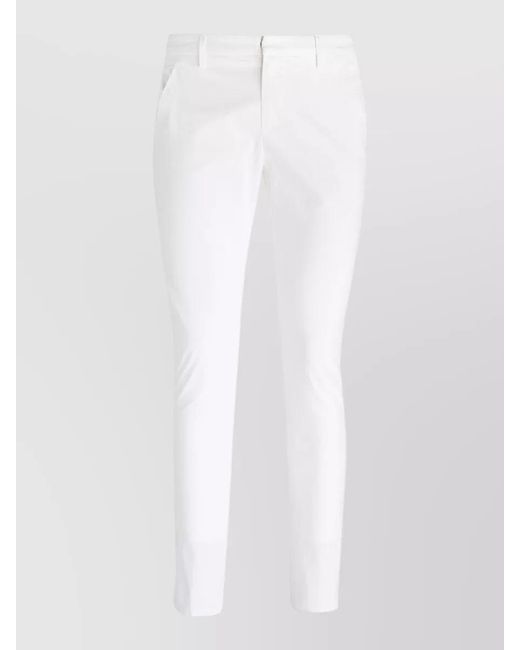 Dondup White Straight-Leg Trousers for men