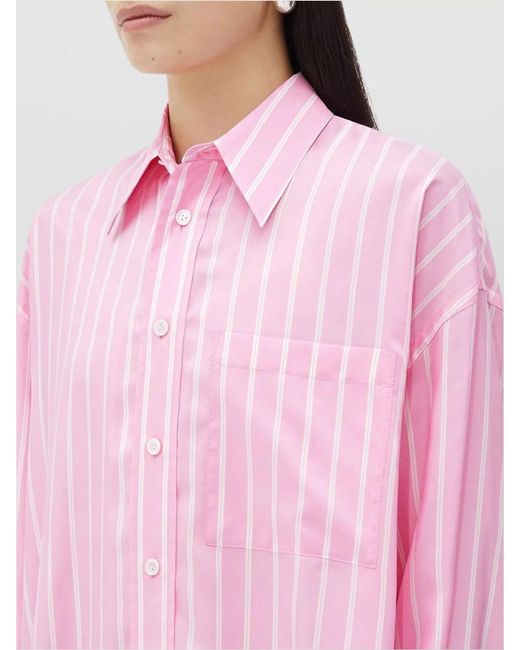 Bottega Veneta Pink Silk Regular-Fit Shirt