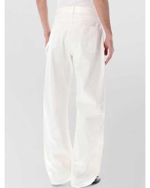 J.W. Anderson White Twisted Workwear Jeans Wide Leg Design for men