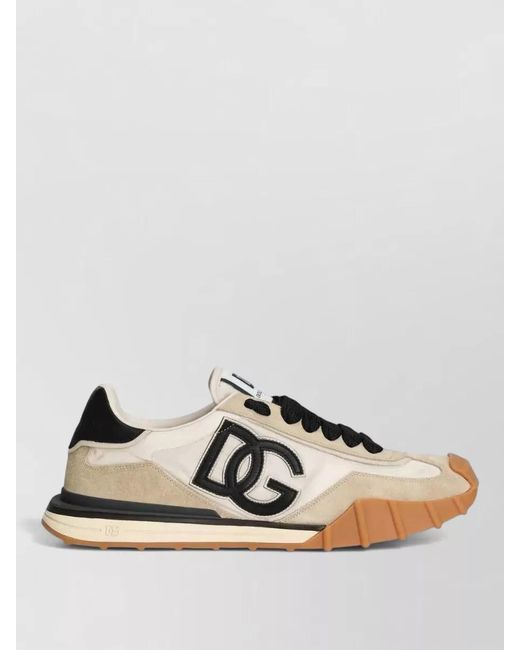 Dolce & Gabbana Multicolor Nylon And Calfskin Low Top Sneakers for men