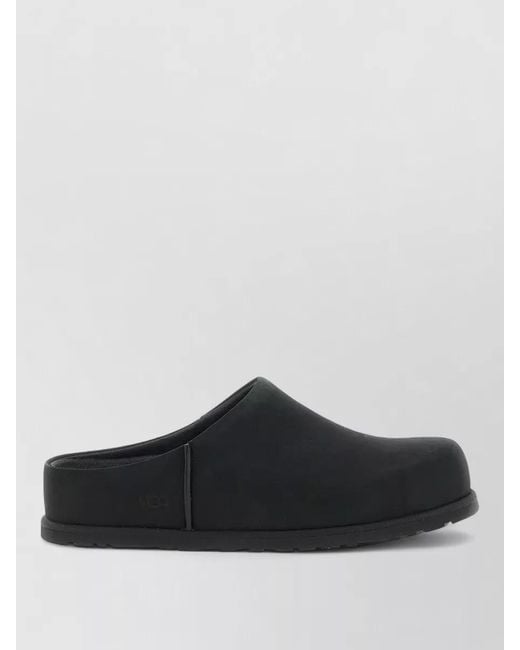 Ugg Black Slippers Flat Sole Round Toe Design for men