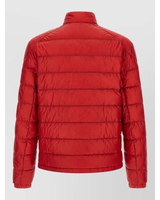 Moncler Red Selves Down Jacket High Collar Pockets for men